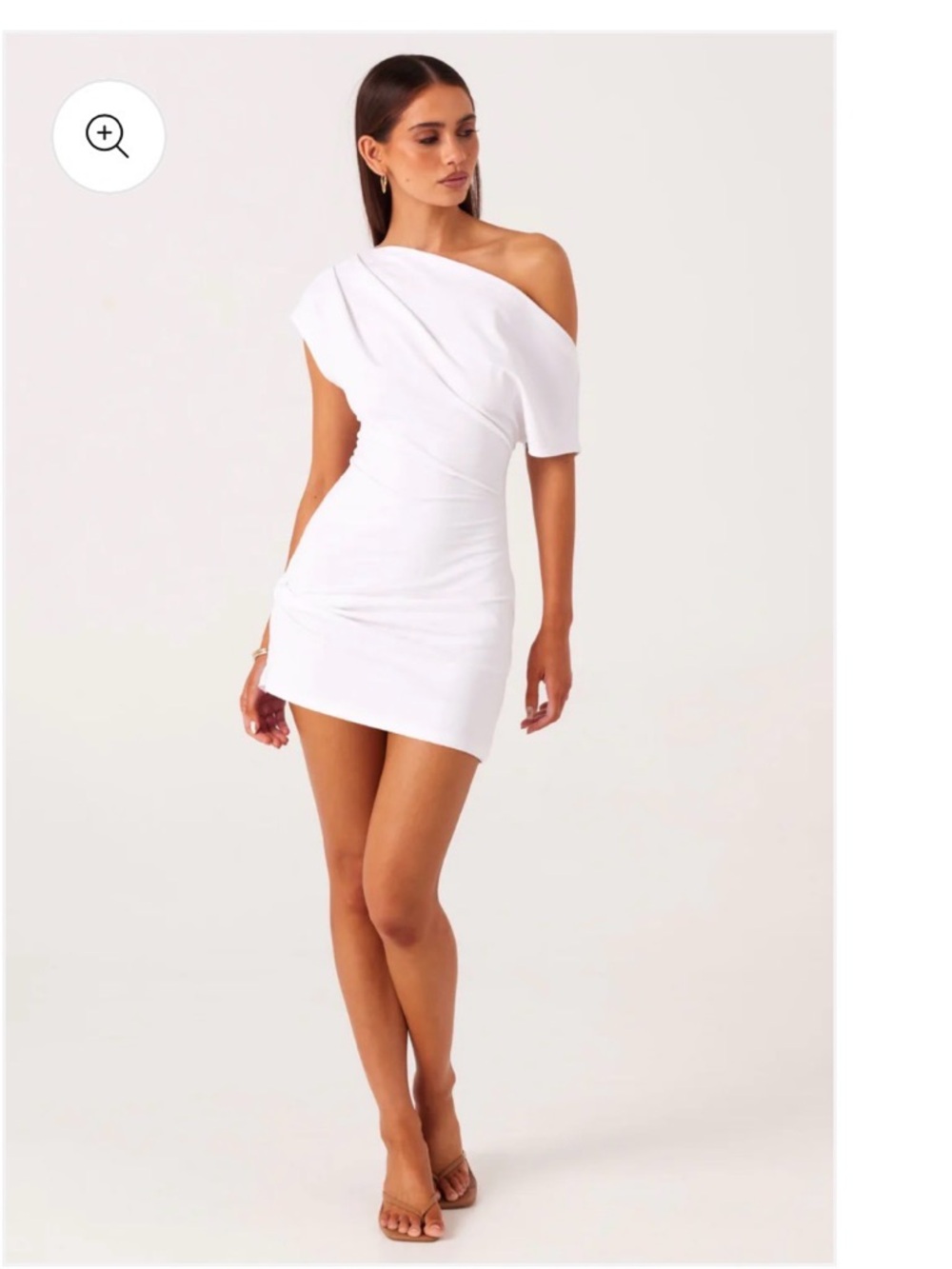 One-Shoulder Asymmetrical White Mini Dress